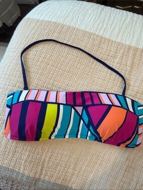 NWOT Trina Turk Colorblock Bandeau Bikini Top ONLY - Multicolor 6